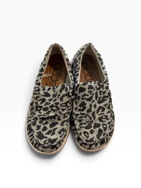 Hey Dude Womens Misty Woven Cheetah Grey Size 6 Slip On Walking Comfort Shoes